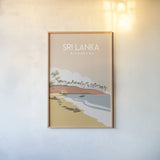 Sri Lanka by Omar Escalante. shown as a paper print in a natural frame. Available as a archival giclee rolled canvas, fine art paper, or poster print. SKU 74453h.
