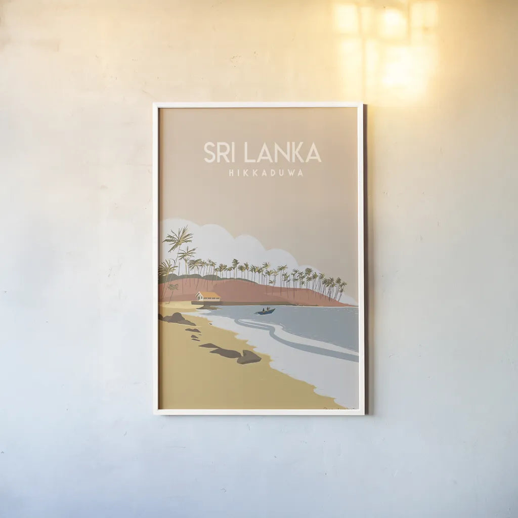 Sri Lanka by Omar Escalante. shown as a paper print in a white frame. Available as a archival giclee rolled canvas, fine art paper, or poster print. SKU 74453h.