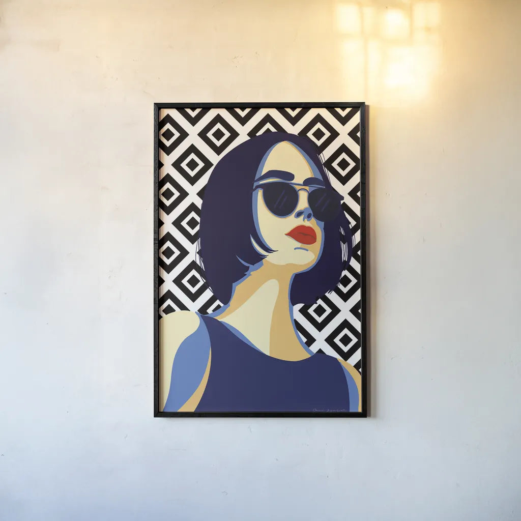 Style and Attitude I by Omar Escalante. shown as a paper print in a black flame. Available as a archival giclee rolled canvas, fine art paper, or poster print. SKU 74769h.