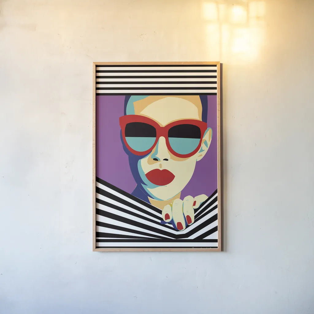 Style and Attitude II by Omar Escalante. shown as a paper print in a natural frame. Available as a archival giclee rolled canvas, fine art paper, or poster print. SKU 74770h.