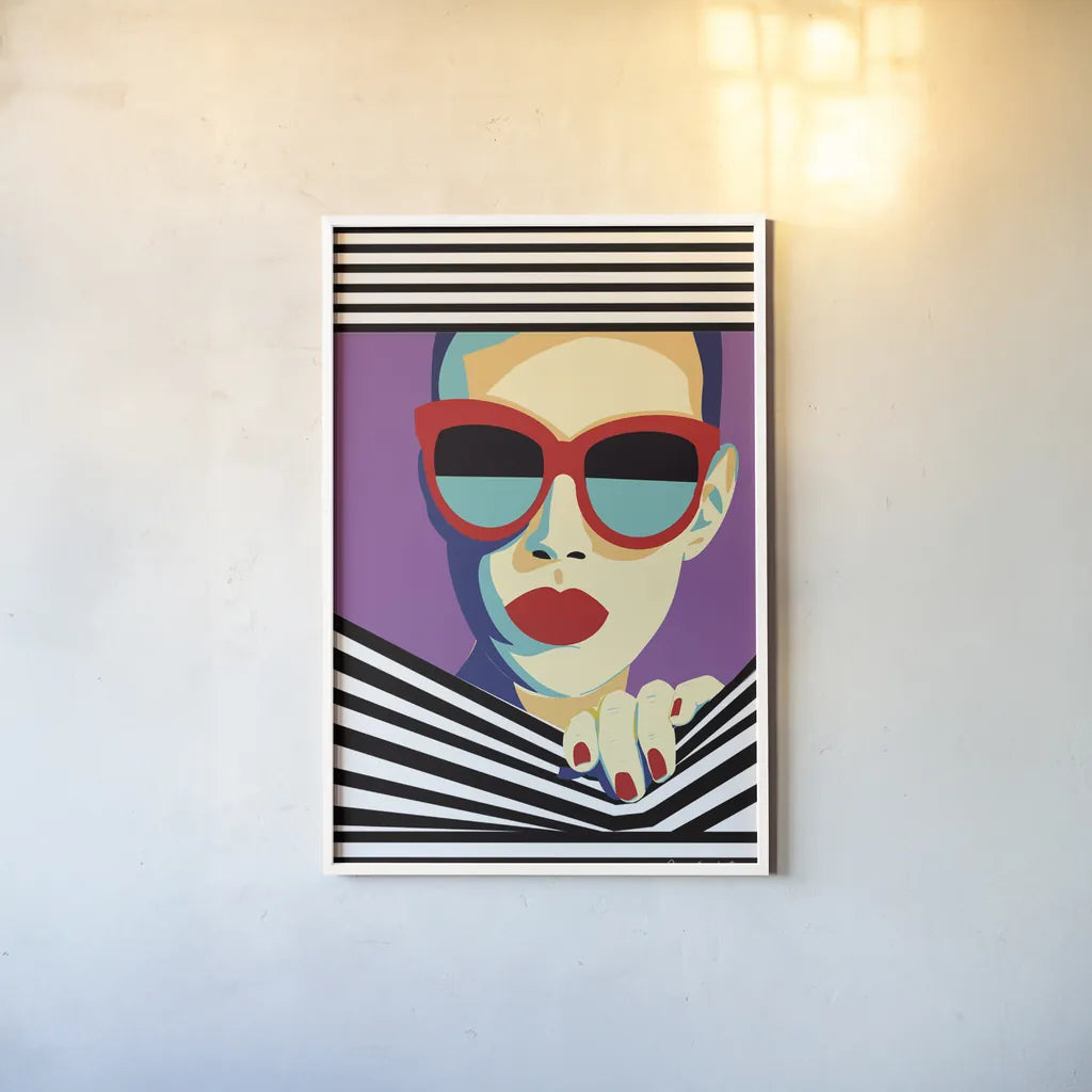 Style and Attitude II by Omar Escalante. shown as a paper print in a white frame. Available as a archival giclee rolled canvas, fine art paper, or poster print. SKU 74770h.