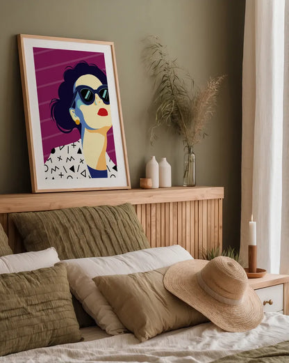 Style and Attitude III by Omar Escalante. shown as a paper print in a natural frame. Available as a archival giclee rolled canvas, fine art paper, or poster print. SKU 74771h.