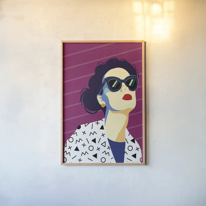 Style and Attitude III by Omar Escalante. shown as a paper print in a natural frame. Available as a archival giclee rolled canvas, fine art paper, or poster print. SKU 74771h.