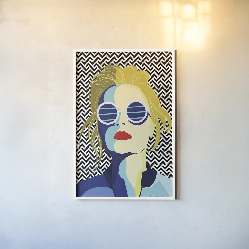 Style and Attitude IV by Omar Escalante. shown as a paper print in a white frame. Available as a archival giclee rolled canvas, fine art paper, or poster print. SKU 74772h.