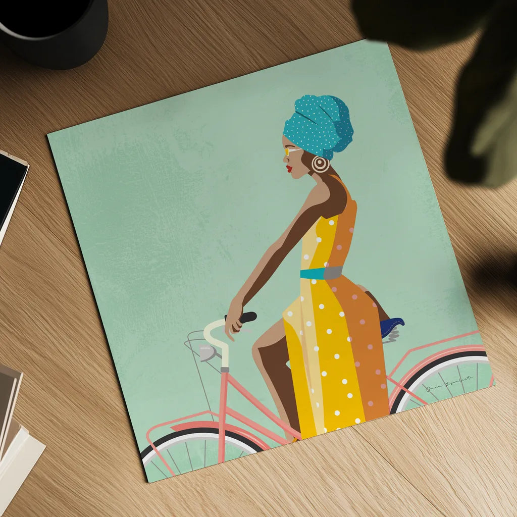 Summer Girl II v2 Texture by Omar Escalante. Shown as a detailed flat fine art print, highlighting archival giclee quality. Available as an archival giclee rolled canvas, fine art paper, or poster print. SKU 70077a.