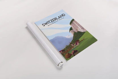 Swiss Alps by Omar Escalante. shown as a rolled paper print. Available as archival giclee rolled canvas, fine art paper, or poster print. SKU 75834h.