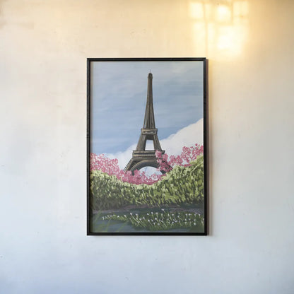 Take Me to Paris by Omar Escalante. shown as a paper print in a black flame. Available as a archival giclee rolled canvas, fine art paper, or poster print. SKU 75986h.