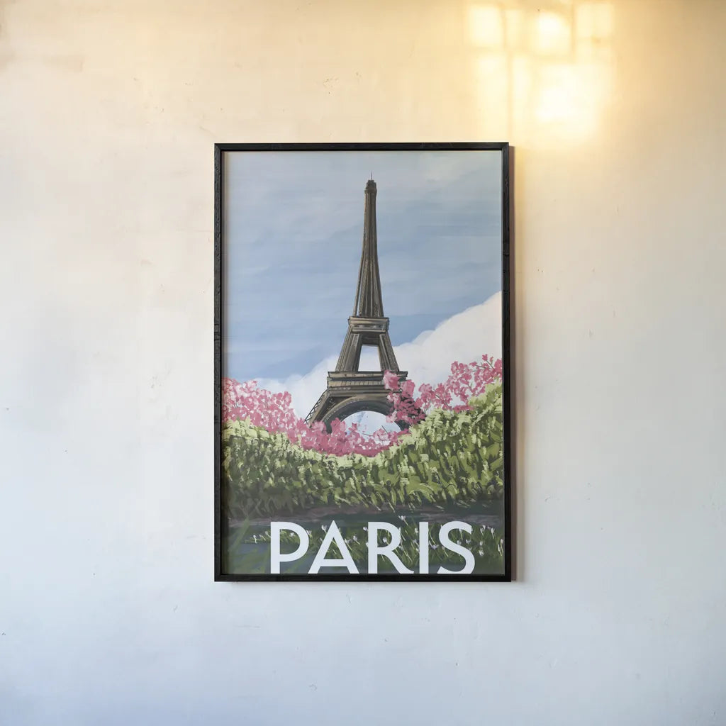 Take Me to Paris II by Omar Escalante. shown as a paper print in a black flame. Available as a archival giclee rolled canvas, fine art paper, or poster print. SKU 75994h.