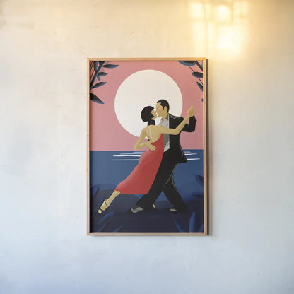 Tango by Omar Escalante. shown as a paper print in a natural frame. Available as a archival giclee rolled canvas, fine art paper, or poster print. SKU 71460h.