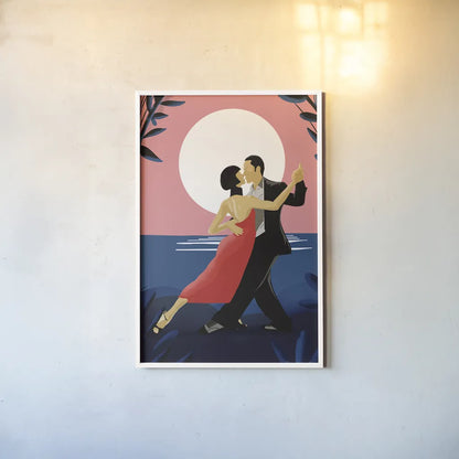 Tango by Omar Escalante. shown as a paper print in a white frame. Available as a archival giclee rolled canvas, fine art paper, or poster print. SKU 71460h.