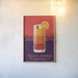 Tequila Sunrise by Omar Escalante. shown as a paper print in a natural frame. Available as a archival giclee rolled canvas, fine art paper, or poster print. SKU 100926h.