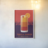 Tequila Sunrise by Omar Escalante. shown as a paper print in a white frame. Available as a archival giclee rolled canvas, fine art paper, or poster print. SKU 100926h.