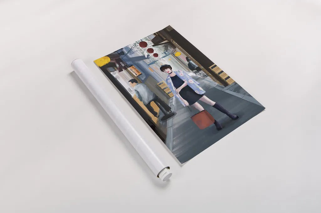 Tokyo by Omar Escalante. shown as a rolled paper print. Available as archival giclee rolled canvas, fine art paper, or poster print. SKU 75982h.