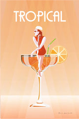 Tropical Drink by Omar Escalante. SKU 82562h. Archival Giclee Fine art print for wall decor.