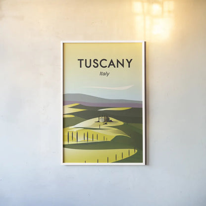 Tuscany by Omar Escalante. shown as a paper print in a white frame. Available as a archival giclee rolled canvas, fine art paper, or poster print. SKU 62774h.