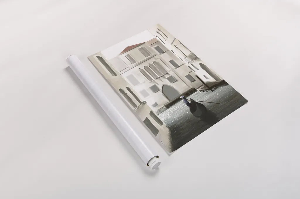 Venice Moment by Omar Escalante. shown as a rolled paper print. Available as archival giclee rolled canvas, fine art paper, or poster print. SKU 71214h.