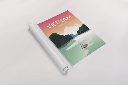 Vietnam Ha Long Bay by Omar Escalante. shown as a rolled paper print. Available as archival giclee rolled canvas, fine art paper, or poster print. SKU 66862h.