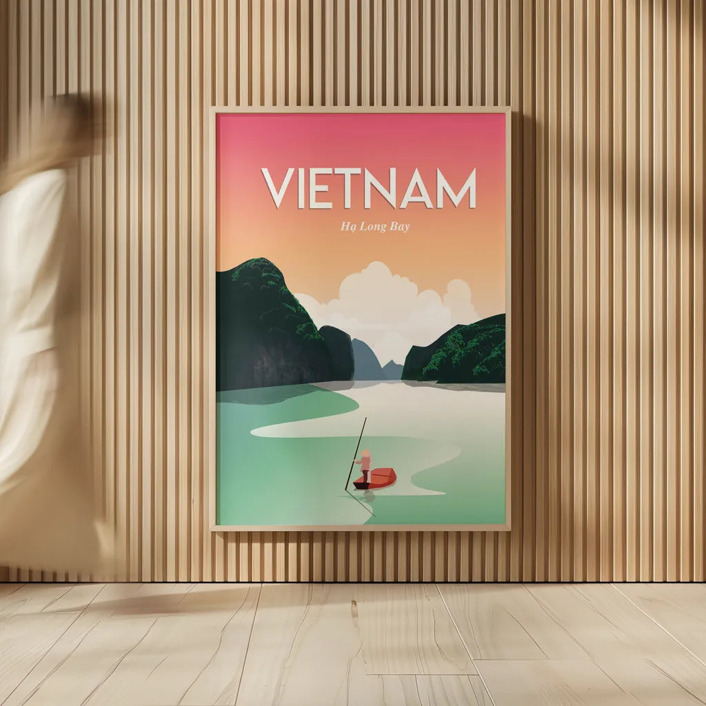 Vietnam Ha Long Bay by Omar Escalante. shown as over sized large wall art. Available as an archival giclee rolled canvas, fine art paper, or poster print. SKU 66862h.