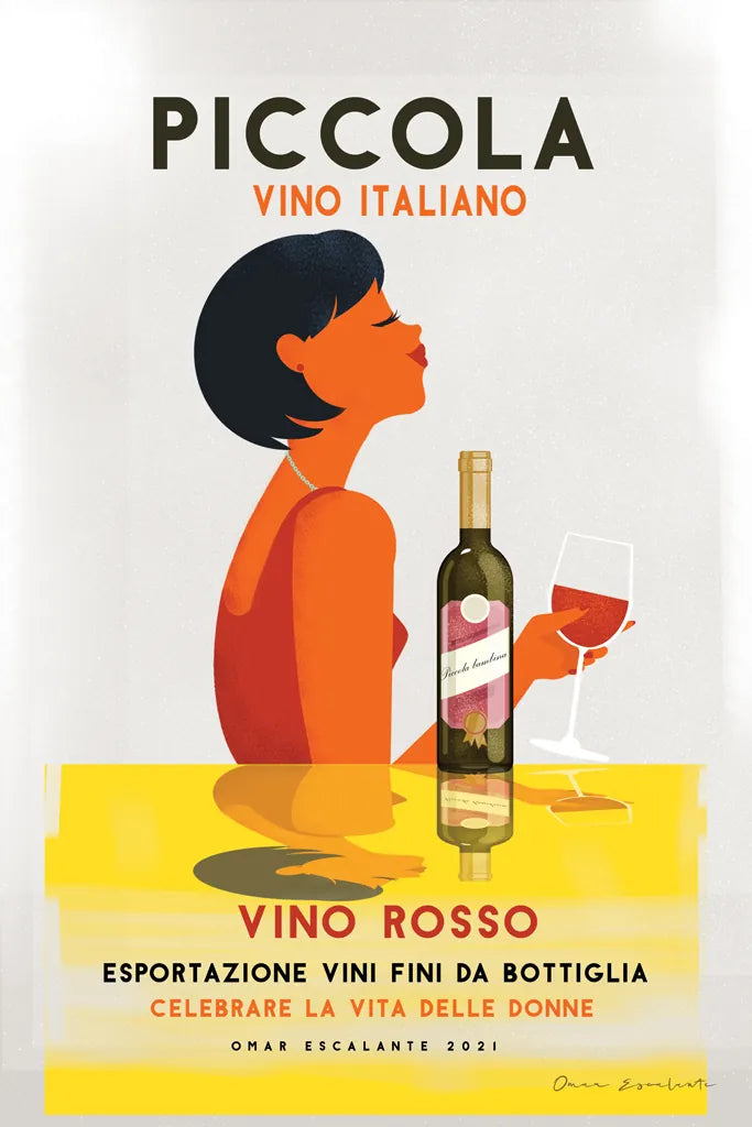 Vino Rosso I by Omar Escalante. SKU 74126h. Archival Giclee Fine art print for wall decor.