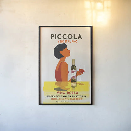 Vino Rosso I by Omar Escalante. shown as a paper print in a black flame. Available as a archival giclee rolled canvas, fine art paper, or poster print. SKU 74126h.