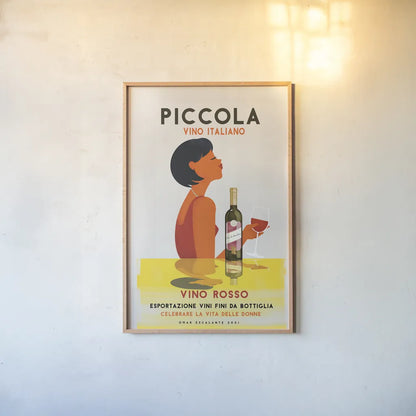 Vino Rosso I by Omar Escalante. shown as a paper print in a natural frame. Available as a archival giclee rolled canvas, fine art paper, or poster print. SKU 74126h.