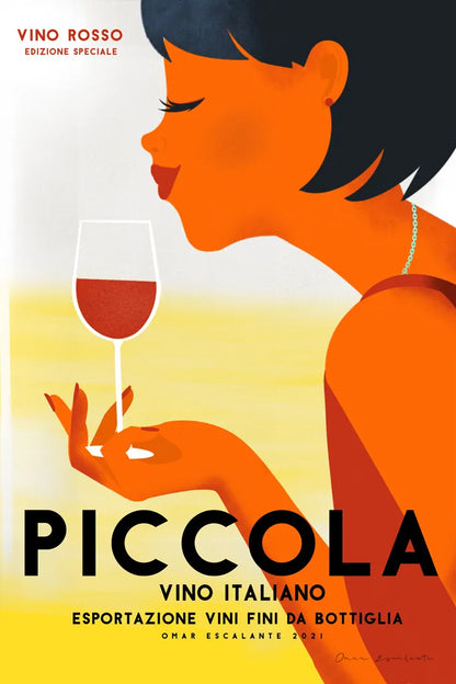 Vino Rosso II by Omar Escalante. SKU 74127h. Archival Giclee Fine art print for wall decor.