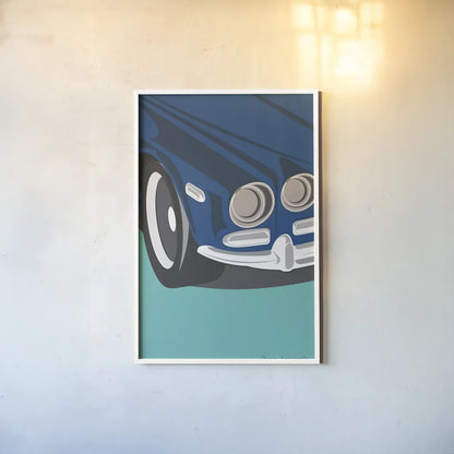Vintage Car I by Omar Escalante. shown as a paper print in a white frame. Available as a archival giclee rolled canvas, fine art paper, or poster print. SKU 66172h.