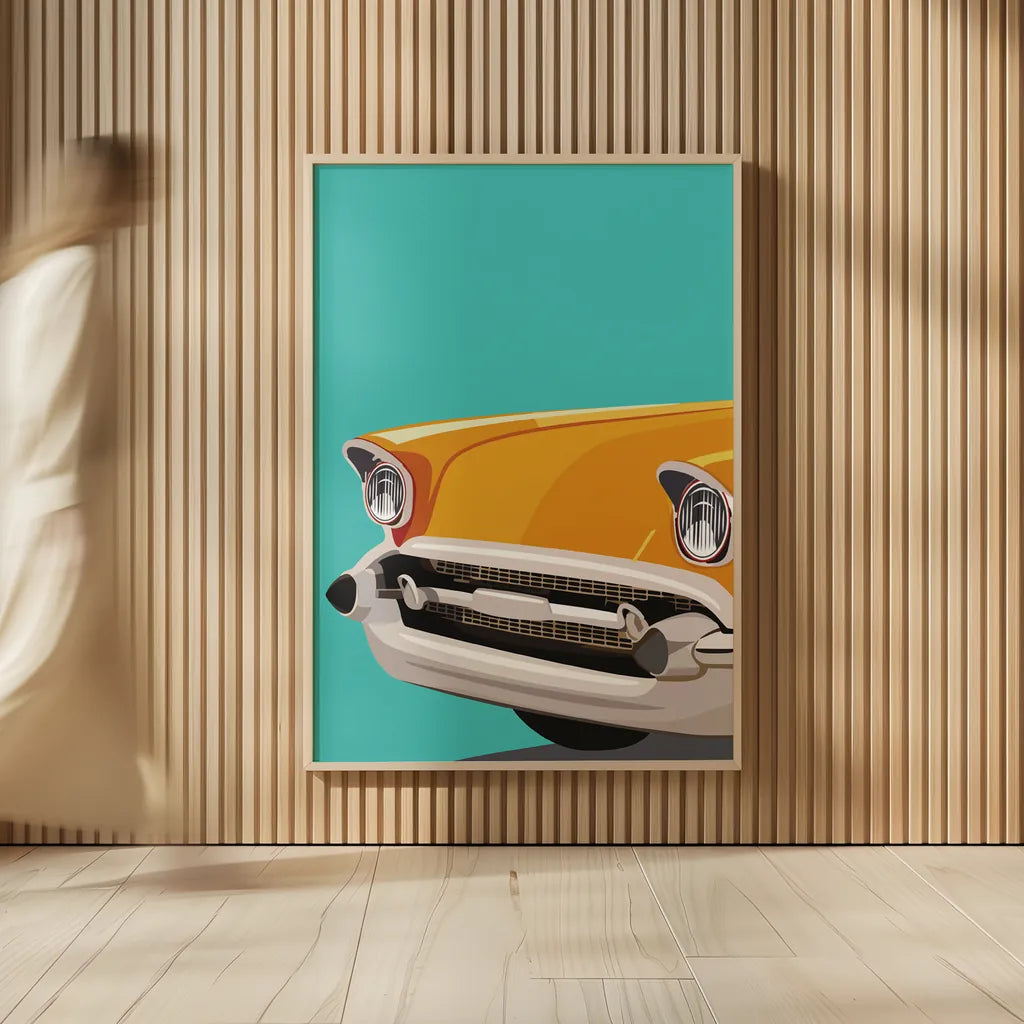 Vintage Car II by Omar Escalante. shown as over sized large wall art. Available as an archival giclee rolled canvas, fine art paper, or poster print. SKU 66173h.