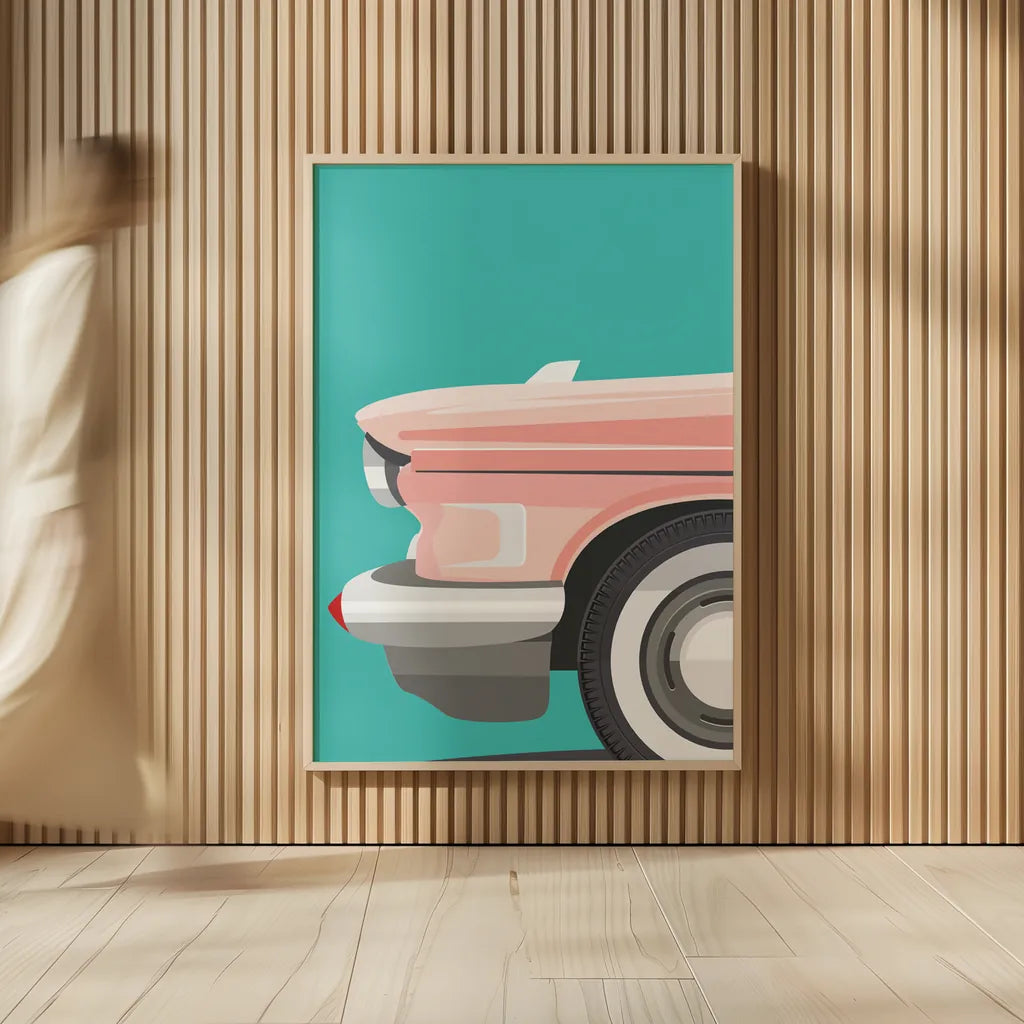 Vintage Car III by Omar Escalante. shown as over sized large wall art. Available as an archival giclee rolled canvas, fine art paper, or poster print. SKU 66174h.