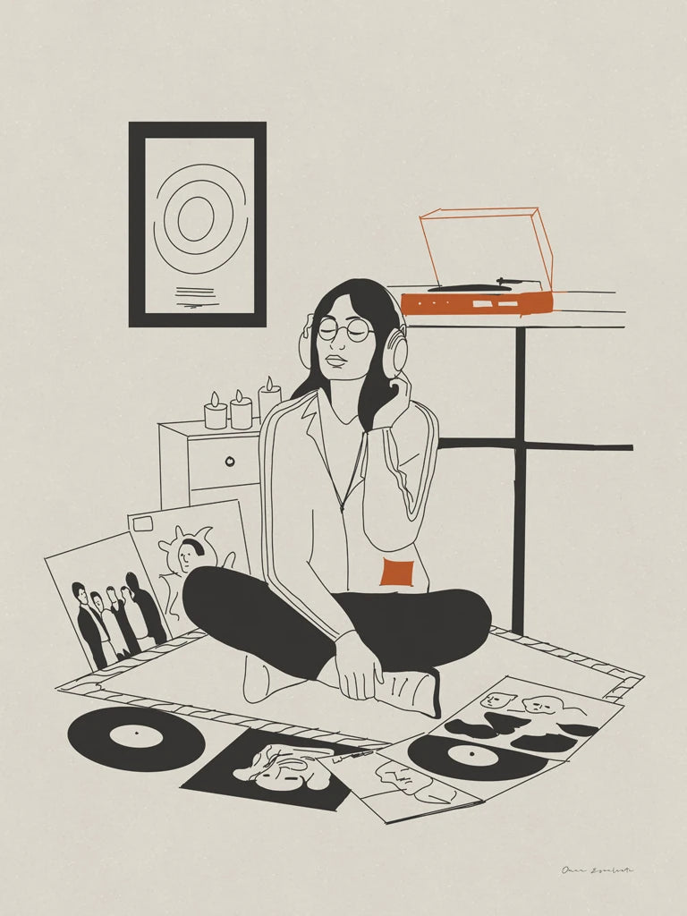 Vinyl Vibe I Vintage Paper by Omar Escalante