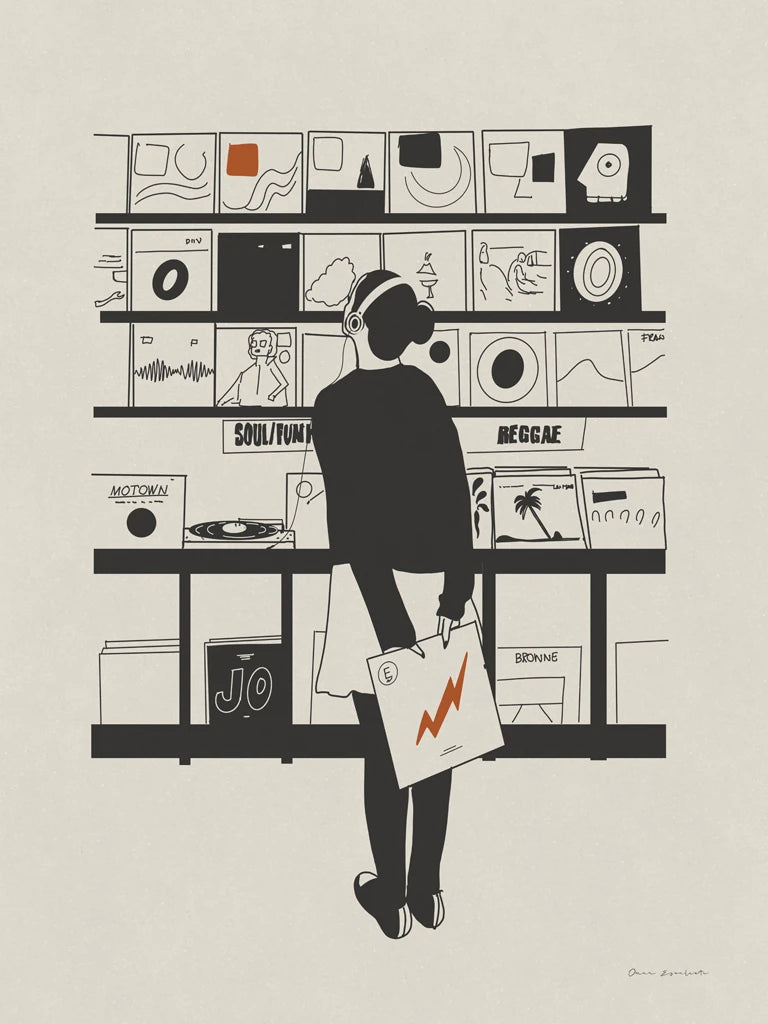 Vinyl Vibe II Vintage Paper by Omar Escalante