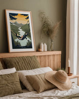 Wild Adventure II by Omar Escalante. shown as a paper print in a natural frame. Available as a archival giclee rolled canvas, fine art paper, or poster print. SKU 77901h.