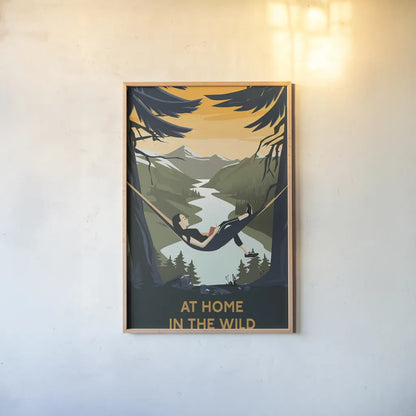 Wild Adventure II by Omar Escalante. shown as a paper print in a natural frame. Available as a archival giclee rolled canvas, fine art paper, or poster print. SKU 77901h.