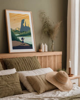 Wild Adventure III by Omar Escalante. shown as a paper print in a natural frame. Available as a archival giclee rolled canvas, fine art paper, or poster print. SKU 77902h.
