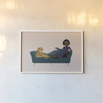 Wild Lounge I by Omar Escalante. shown as a paper print in a white frame. Available as a archival giclee rolled canvas, fine art paper, or poster print. SKU 71787i.