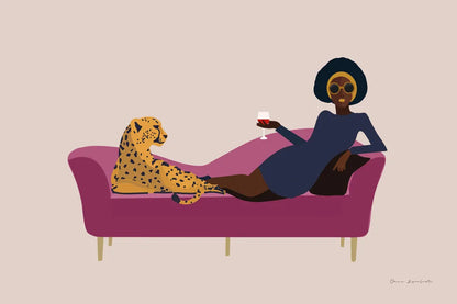 Wild Lounge I Pink Couch by Omar Escalante. SKU 77083i. Archival Giclee Fine art print for wall decor.