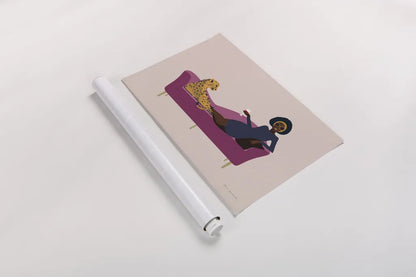 Wild Lounge I Pink Couch by Omar Escalante. shown as a rolled paper print. Available as archival giclee rolled canvas, fine art paper, or poster print. SKU 77083i.