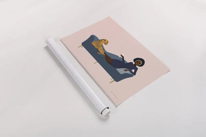 Wild Lounge I Rose Pink by Omar Escalante. shown as a rolled paper print. Available as archival giclee rolled canvas, fine art paper, or poster print. SKU 77184i.