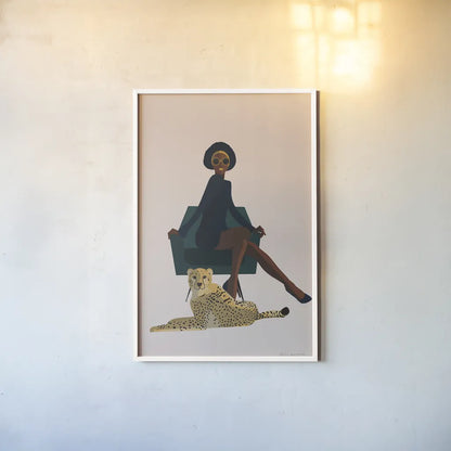 Wild Lounge II by Omar Escalante. shown as a paper print in a white frame. Available as a archival giclee rolled canvas, fine art paper, or poster print. SKU 71788h.