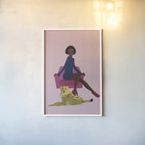 Wild Lounge II Grandeur by Omar Escalante. shown as a paper print in a white frame. Available as a archival giclee rolled canvas, fine art paper, or poster print. SKU 73199h.