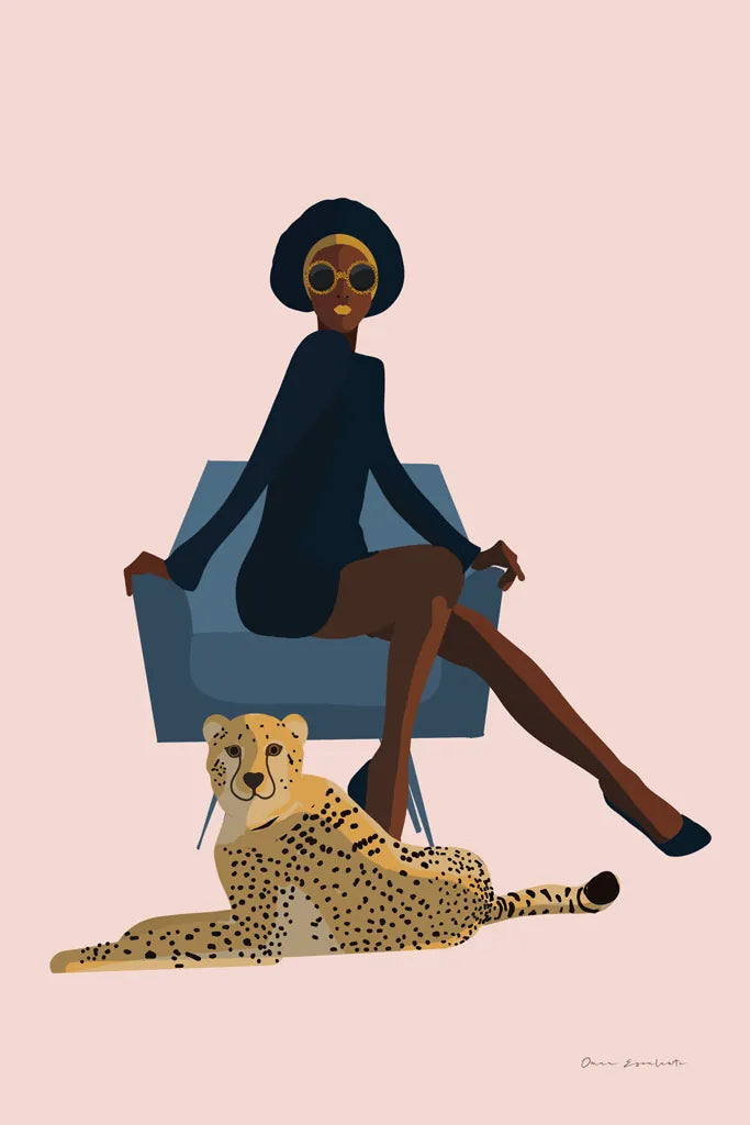 Wild Lounge II Rose Pink by Omar Escalante. SKU 77185h. Archival Giclee Fine art print for wall decor.
