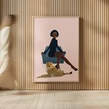 Wild Lounge II Rose Pink by Omar Escalante. shown as over sized large wall art. Available as an archival giclee rolled canvas, fine art paper, or poster print. SKU 77185h.