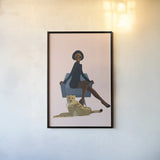 Wild Lounge II Rose Pink by Omar Escalante. shown as a paper print in a black flame. Available as a archival giclee rolled canvas, fine art paper, or poster print. SKU 77185h.