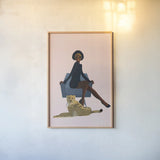 Wild Lounge II Rose Pink by Omar Escalante. shown as a paper print in a natural frame. Available as a archival giclee rolled canvas, fine art paper, or poster print. SKU 77185h.