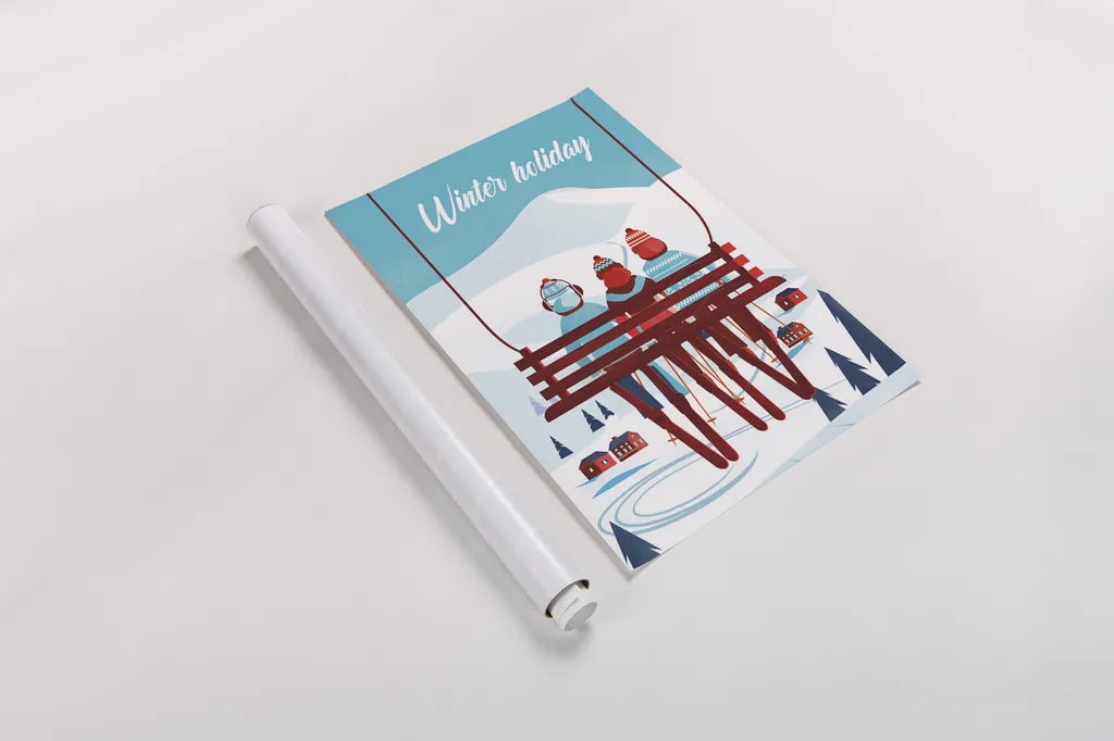 Winter Holiday by Omar Escalante. shown as a rolled paper print. Available as archival giclee rolled canvas, fine art paper, or poster print. SKU 67454h.