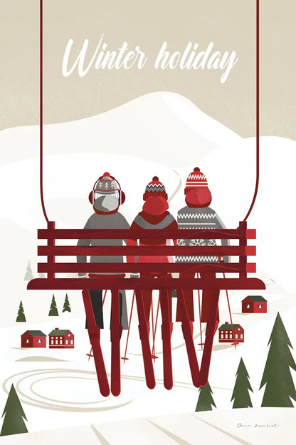 Winter Holiday Red by Omar Escalante. SKU 68866h. Archival Giclee Fine art print for wall decor.