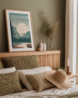 Yellowstone by Omar Escalante. shown as a paper print in a natural frame. Available as a archival giclee rolled canvas, fine art paper, or poster print. SKU 90450h.