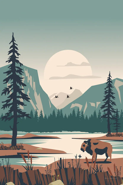 Yellowstone No Words by Omar Escalante. SKU 91364h. Archival Giclee Fine art print for wall decor.