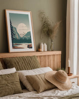Yellowstone No Words by Omar Escalante. shown as a paper print in a natural frame. Available as a archival giclee rolled canvas, fine art paper, or poster print. SKU 91364h.