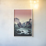 Yosemite No Words by Omar Escalante. shown as a paper print in a white frame. Available as a archival giclee rolled canvas, fine art paper, or poster print. SKU 91363h.